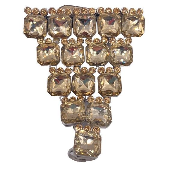 Chocolate Rhinestone Boho Indie Slave Bracelet Ring - Picture 2 of 5